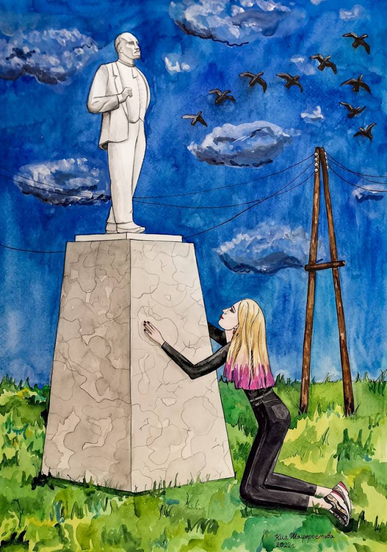 Юля Шафаростова обожает Ленина в побелке. Из серии "Невероятные приключения Юли Шафаростовой", 2022